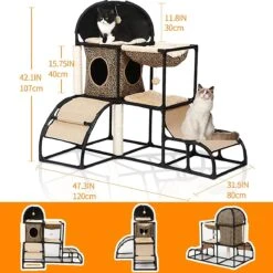 Exxen Kattenboom Kat Klimtoren Kat Krabpaal Toren Voor Grote Kleine Katten Kitten Condo Met Hangmat Bed