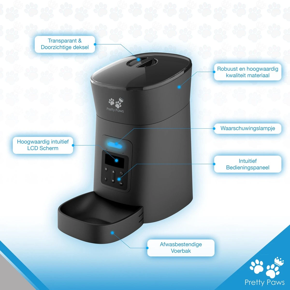 Pretty Paws PP002 Professionele Automatische Voerbak - Instelbaar Voedingsschema - Voerautomaat - Voerbak Kat Automatisch 4 Pretty Paws PP002 Professionele Automatische Voerbak - Instelbaar Voedingsschema - Voerautomaat - Voerbak Kat Automatisch - Afbeelding 2