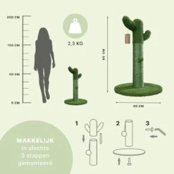 Krabpaal Voor Katten - Cactus - Met Kattenspeeltje - H 65 Cm -Kattenbenodigdheden 1200x1200 1004