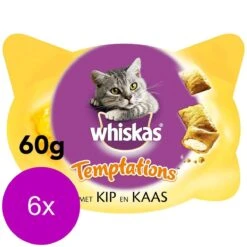 Whiskas Temptations 60 G - Kattensnack - 6 X Kip&Kaas -Kattenbenodigdheden 1200x1200 182