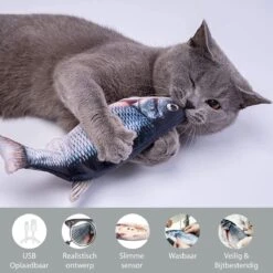 Filo Elektrisch Kattenspeeltje Bewegende Vis 30CM Met Kattenkruid + Goudvis 20CM - Interactief Speelgoed Katten - Elektronisch Kattenspeelgoed - Dansende Elektrische Speelvis Kat - Kattenspeeltjes Intelligentie - Speelgoed Kittens - Speeltjes Kitten -Kattenbenodigdheden 1200x1200 278