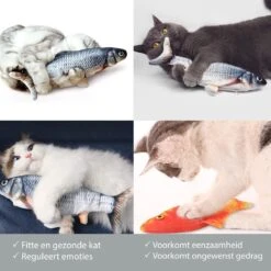 Filo Elektrisch Kattenspeeltje Bewegende Vis 30CM Met Kattenkruid + Goudvis 20CM - Interactief Speelgoed Katten - Elektronisch Kattenspeelgoed - Dansende Elektrische Speelvis Kat - Kattenspeeltjes Intelligentie - Speelgoed Kittens - Speeltjes Kitten -Kattenbenodigdheden 1200x1200 279