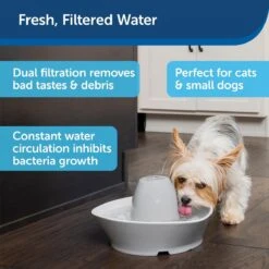 PetSafe® Streamside Ceramic Pet Fountain - Keramische Drinkfontein Voor Katten En Kleine Honden - Water Borrelt Zacht Over De Toren - Door Het Design Van Alle Kanten Bereikbaar - 1,8 Liter - PetSafe Streamside -Kattenbenodigdheden 1200x1200 512