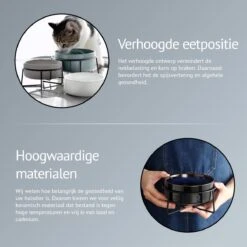 GIZMO 2x Voerbak Kat - 400 Ml - Groen - Keramische Drink- & Voerbakken Met Standaard - 13 Cm - 2 Stuks -Kattenbenodigdheden 1200x1200 528