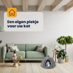 MIRO Katten Huis - Kattenhuizen - Kattenhok - Kattenmand - Dierenhuis - Extra Zacht - Grijs -Kattenbenodigdheden 1200x1200 542