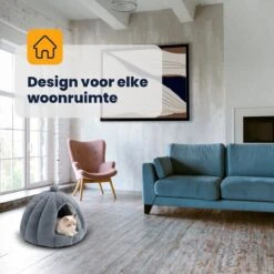 MIRO Katten Huis - Kattenhuizen - Kattenhok - Kattenmand - Dierenhuis - Extra Zacht - Grijs -Kattenbenodigdheden 1200x1200 543