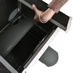 PawHut Kattenhuis Voor Buiten Kattenhut Met 2 Verdiepingen Kattenvilla, Asfaltdak, Massief Hout Grijs D30-236 16 PawHut Kattenhuis Voor Buiten Kattenhut Met 2 Verdiepingen Kattenvilla, Asfaltdak, Massief Hout Grijs D30-236 -Kattenbenodigdheden 1200x1200 554