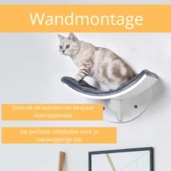 Merkloos Paws And Claws - Cat Shelf – Hangmat Kat – Kattenplank - Kattenbed - Wasbaar – Wandmontage – MDF - Wit -Kattenbenodigdheden 1200x1200 557
