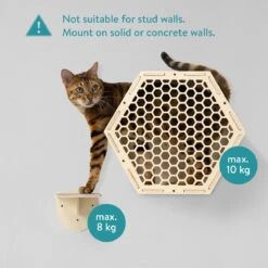 Navaris Katten Klimwand 4-delige Set - Katten Klimmuur Voor Binnenshuis - Kattenmeubel Met Wandmontage - Met Drie Plankjes Voor Meer Klimplezier -Kattenbenodigdheden 1200x1200 568