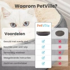 Petville Kattenmand - 50 Cm - Wasbaar - Donut - Waterbestendig - Grijs -Kattenbenodigdheden 1200x1200 590