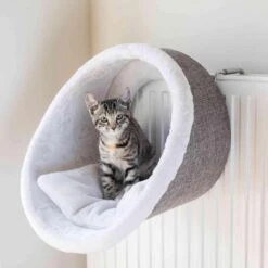 Trixie Radiator Hangmat Iglo - Wit/Grijs 34 X 38 X 38 Cm -Kattenbenodigdheden 1200x1200 618