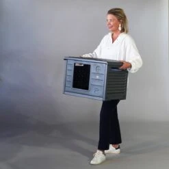 RHRQuality Kattenhuis Voor Binnen En Buiten Kattenhok Villa De Luxe Grijs -Kattenbenodigdheden 1200x1200 640