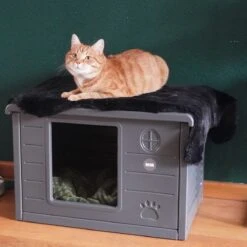 RHRQuality Kattenhuis Voor Binnen En Buiten Kattenhok Villa De Luxe Grijs -Kattenbenodigdheden 1200x1200 642