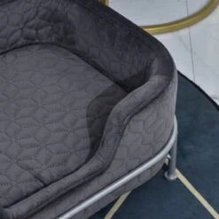 PawHut Hondenbank Met Rugleuning Huisdierenbank Met Metalen Poten Hondenbed Kattenbank D04-157 -Kattenbenodigdheden 1200x1200 651