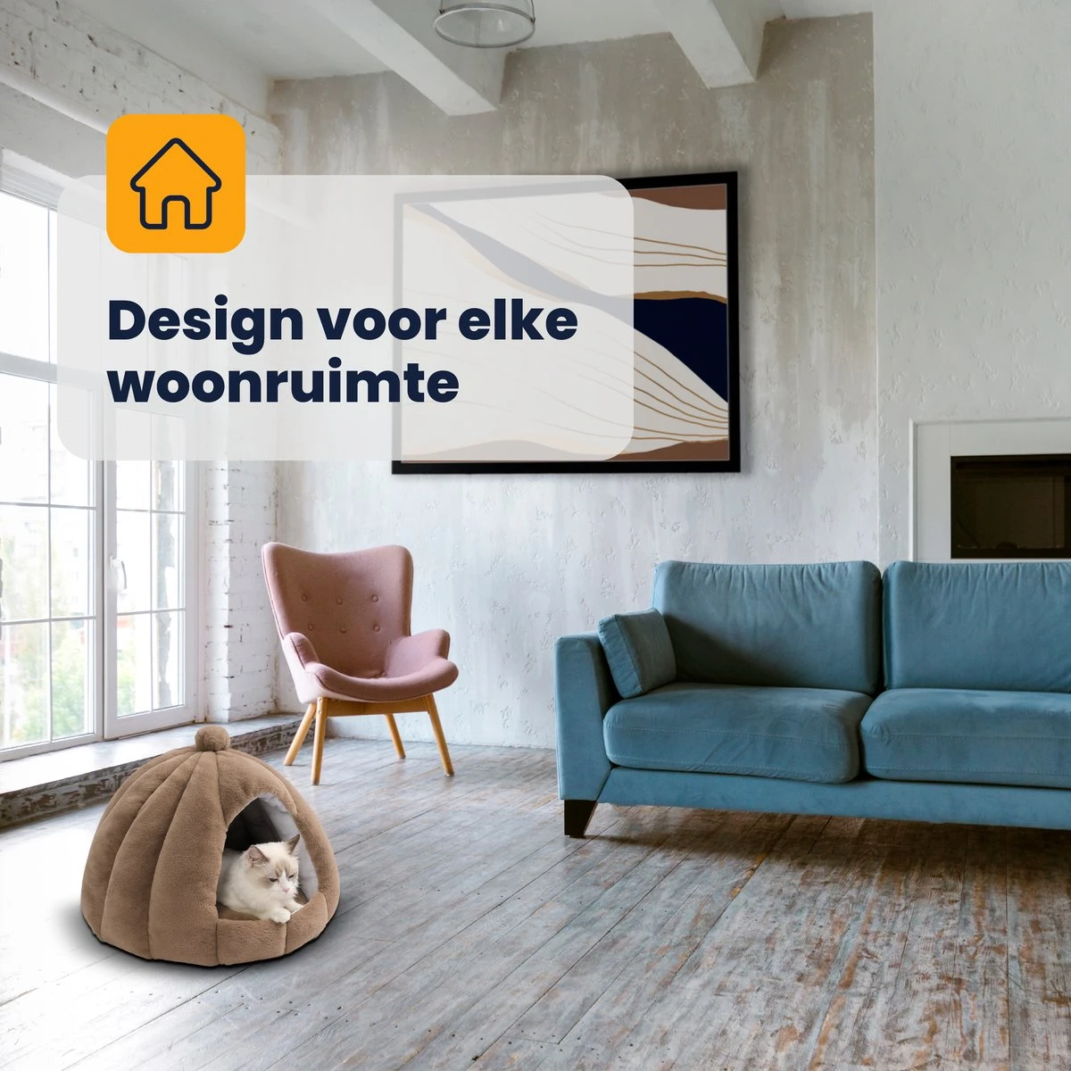 MIRO Katten Huis - Kattenhuizen - Kattenhok - Kattenmand - Dierenhuis - Extra Zacht - Bruin 12 MIRO Katten Huis - Kattenhuizen - Kattenhok - Kattenmand - Dierenhuis - Extra Zacht - Bruin - Afbeelding 10