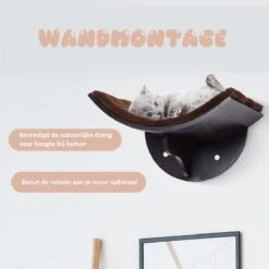 Merkloos Paws And Claws - Cat Shelf – Hangmat Kat – Kattenplank - Kattenbed - Wasbaar – Wandmontage – MDF - Bruin 15 Merkloos Paws And Claws - Cat Shelf – Hangmat Kat – Kattenplank - Kattenbed - Wasbaar – Wandmontage – MDF - Bruin -Kattenbenodigdheden 1200x1200 725