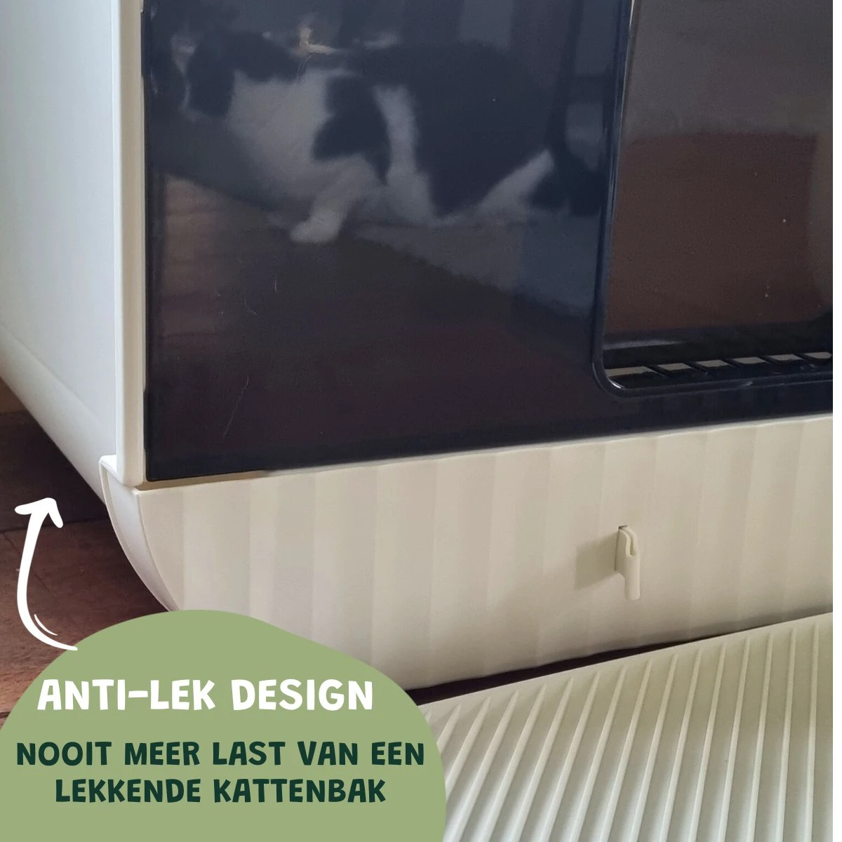 De Blaffende Kat Moderne Kattenbak - Met Uitneembare Lade En Kattenbak Mat 4 De Blaffende Kat Moderne Kattenbak - Met Uitneembare Lade En Kattenbak Mat - Afbeelding 2