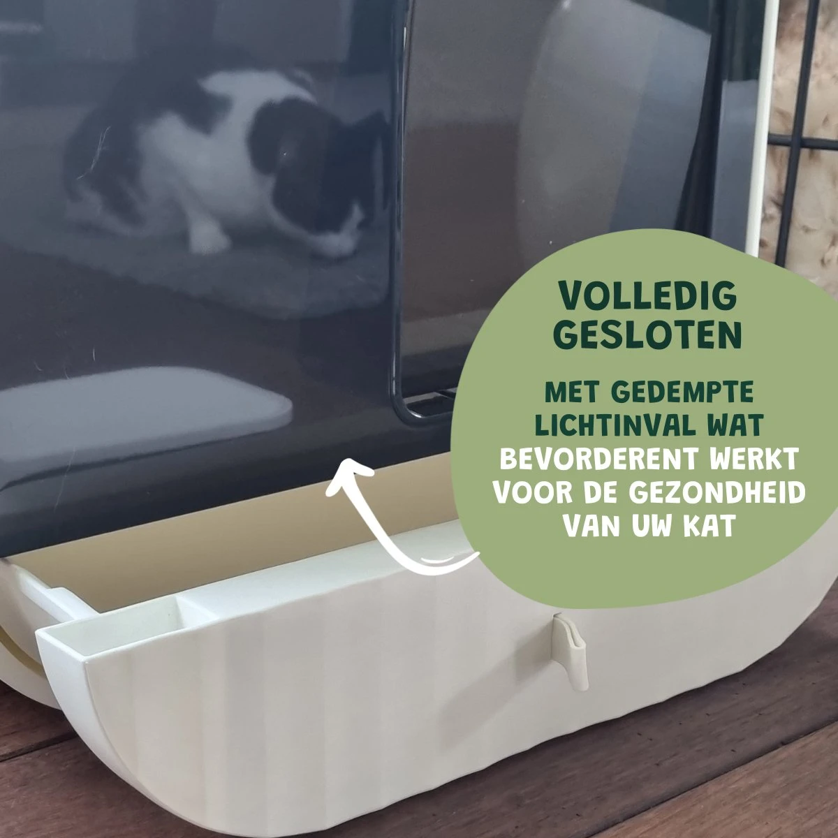 De Blaffende Kat Moderne Kattenbak - Met Uitneembare Lade En Kattenbak Mat 9 De Blaffende Kat Moderne Kattenbak - Met Uitneembare Lade En Kattenbak Mat - Afbeelding 7