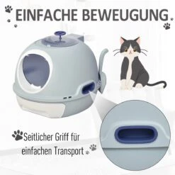 PawHut Kattentoilet Kattenbak Dakraam Bodembak Schep Draagbaar PP ABS D31-012 -Kattenbenodigdheden 1200x1200 873