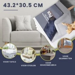 TibaGoods - Anti Krab Vellen Voor Kat En Hond - 6 XL Vellen – Zonder Punaises - Tegen Krabben – Bankbescherming – Meubelbescherming – Krabpaal – Anti Scratch – 43.2 X 30.5cm – Transparant -Kattenbenodigdheden 1200x1200 894