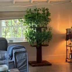 RHRQuality Krabpaal Design Natural Leaves Bruin Met Bladeren