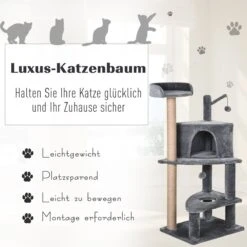 PawHut Krabpaal Met Speelballen Kattenkrabpaal Kattenhuis Jute Paal, Grijs D30-281 -Kattenbenodigdheden 1200x1200 943