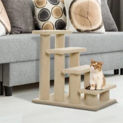 PawHut Dierentrap, Kattentrap, Hondentrap, Trap Voor Katten En Honden, 4 Treden, Beige, 63,5 X 43 X 60 Cm D30-006 20 PawHut Dierentrap, Kattentrap, Hondentrap, Trap Voor Katten En Honden, 4 Treden, Beige, 63,5 X 43 X 60 Cm D30-006 -Kattenbenodigdheden 1200x1200 984