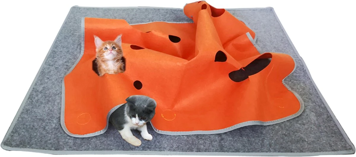 Moowi - Katten Speel Kleed – Kattentunnel – Hide And Seek Spel – Deken Kat – Kattenspeelgoed – Speelmat Katten Grijs – Incl. 2 Sisal Ballen En Verenspeeltje 3 Moowi - Katten Speel Kleed – Kattentunnel – Hide And Seek Spel – Deken Kat – Kattenspeelgoed – Speelmat Katten Grijs – Incl. 2 Sisal Ballen En Verenspeeltje