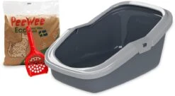 Peewee - Kattenbak EcoMinor Grijs Startpakket - 56 X 39 X 27.5cm -Kattenbenodigdheden 1200x662 3