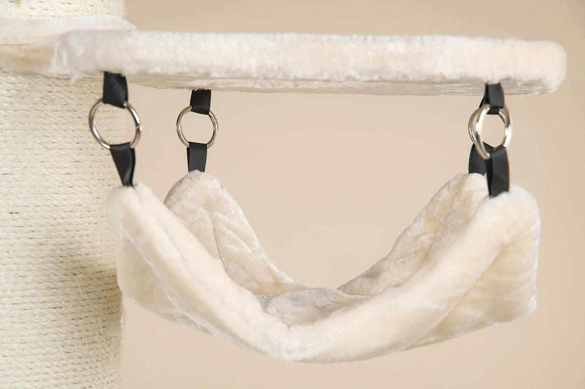 Krabpaal Plafondhoog Voor Grote Katten Maine Coon Tower Crown Crème Beige Van RHRQuality 9 Krabpaal Plafondhoog Voor Grote Katten Maine Coon Tower Crown Crème Beige Van RHRQuality - Afbeelding 7