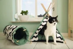 Beeztees Kioni Tipi Tent - Kattenhuis - Zwart/Wit - 50x50x70 Cm -Kattenbenodigdheden 1200x800 28