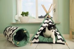 Beeztees Kioni Tipi Tent - Kattenhuis - Zwart/Wit - 50x50x70 Cm -Kattenbenodigdheden 1200x800 33