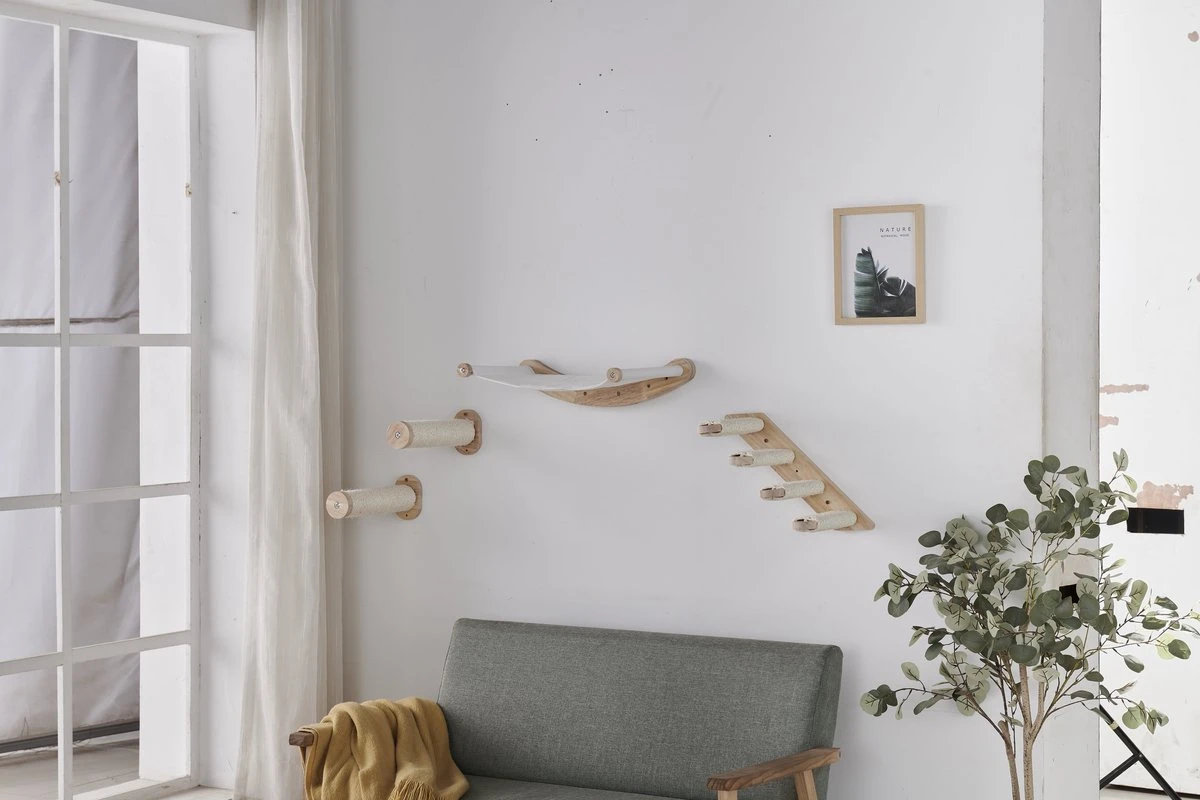 Klimmuur Kat XXL Editie - Krabpaal - Katten Klimmuur - Katten Klim Wand - Met Hangmat 11 Klimmuur Kat XXL Editie - Krabpaal - Katten Klimmuur - Katten Klim Wand - Met Hangmat - Afbeelding 9