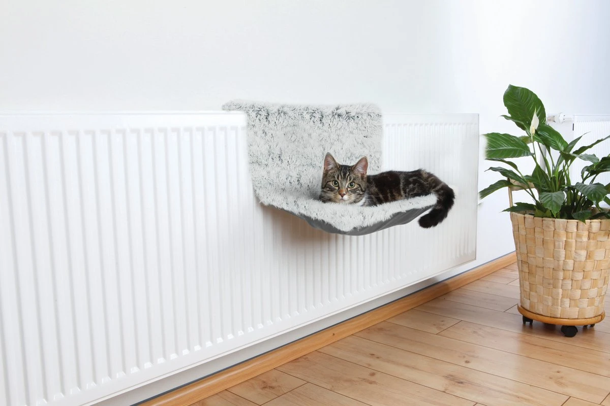 Trixie Radiator Hangmat Harvey Langhaar Pluche / Velours Wit Zwart - 45X31X26 CM 4 Trixie Radiator Hangmat Harvey Langhaar Pluche / Velours Wit Zwart - 45X31X26 CM - Afbeelding 2