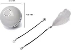 Catchit!® Interactieve Zelfrollende Bal Katten - Kattenspeeltjes - Inclusief USB Kabel En Staartjes - Kattenspeelgoed - Smart - Grijs -Kattenbenodigdheden 1200x839