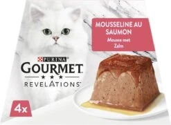 Gourmet Revelations Mousse - Kattenvoer Natvoer - Zalm - 24 X 57 G -Kattenbenodigdheden 1200x877 1