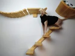 Kattentrap Hout - Linksonder Naar Rechtsboven - Handgemaakte Kattenladder - Katten Klimmuur Klimwand -Kattenbenodigdheden 1200x898 2