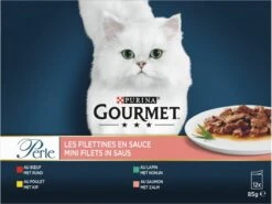 Gourmet Perle Mini Filets – Kattenvoer Natvoer – Met Rund, Kip, Konijn, Zalm – 48 X 85 Gr -Kattenbenodigdheden 1200x899