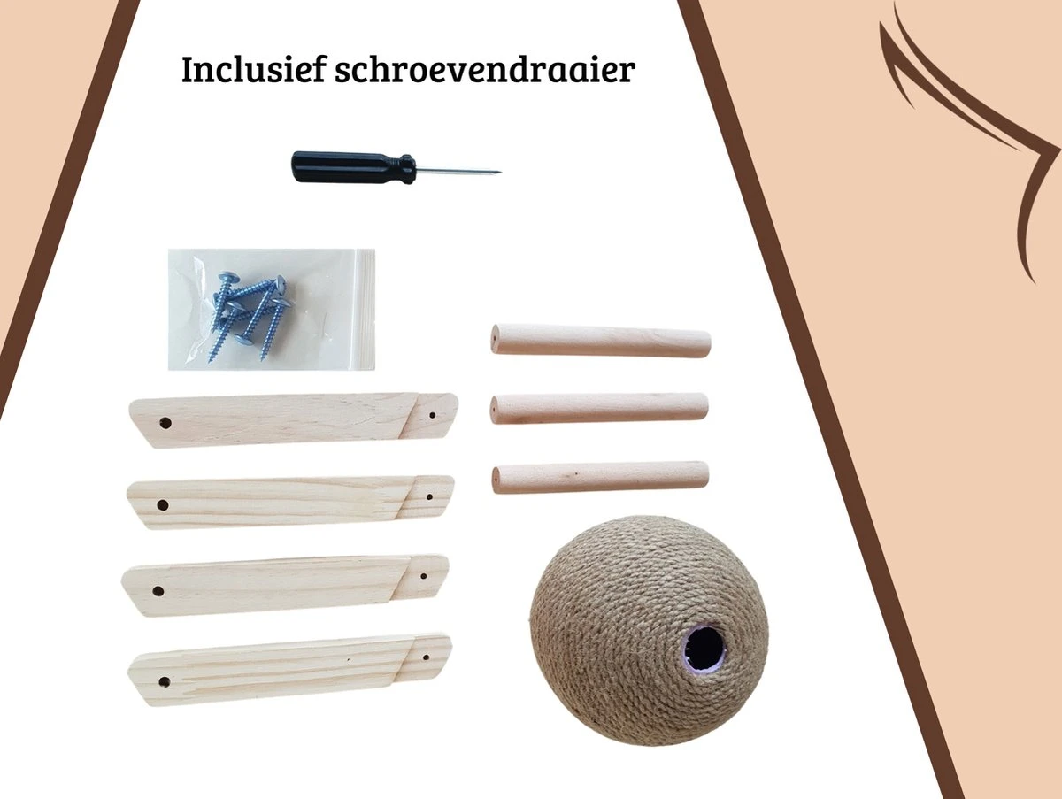 Janse Katten Krab Bal - Katten Speelgoed - Krabmeubel - Kattenkrabpaal - Krabplank - Krabbal - Kattenspeeltje - Krabbol - Inclusief Kattenkruid 7 Janse Katten Krab Bal - Katten Speelgoed - Krabmeubel - Kattenkrabpaal - Krabplank - Krabbal - Kattenspeeltje - Krabbol - Inclusief Kattenkruid - Afbeelding 5