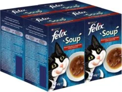 Felix Soup Vlees Selectie - Katten Natvoer - 24 X 48g -Kattenbenodigdheden 1200x911