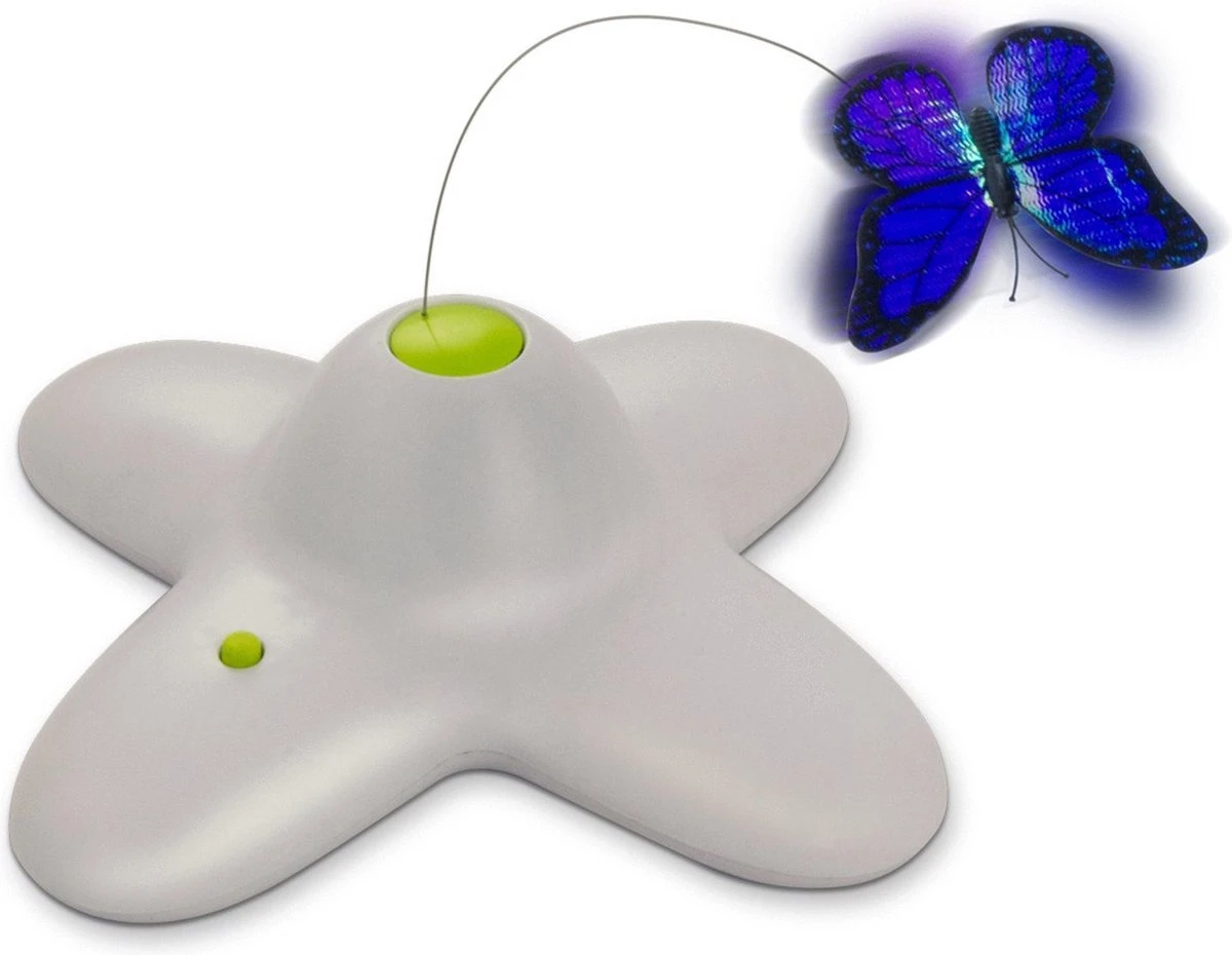 All For Paws - Interactive Flutterbug – Wit/Blauw - 1 Stuk 4 All For Paws - Interactive Flutterbug – Wit/Blauw - 1 Stuk - Afbeelding 2