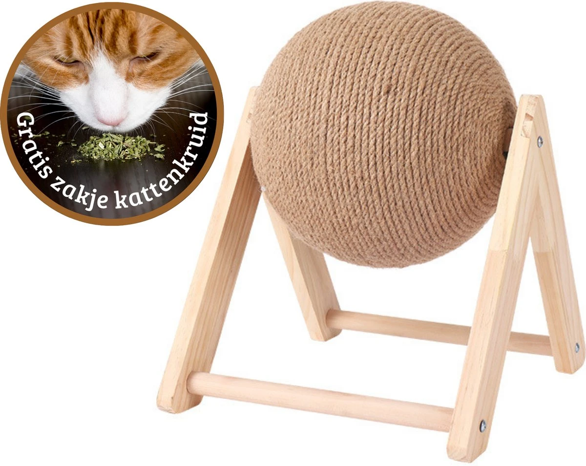 Janse Katten Krab Bal - Katten Speelgoed - Krabmeubel - Kattenkrabpaal - Krabplank - Krabbal - Kattenspeeltje - Krabbol - Inclusief Kattenkruid 3 Janse Katten Krab Bal - Katten Speelgoed - Krabmeubel - Kattenkrabpaal - Krabplank - Krabbal - Kattenspeeltje - Krabbol - Inclusief Kattenkruid