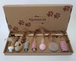 Make Life Beautiful® - Kattenspeeltjes Set - 7-delig - Kattenspeelgoed - Kattenhengel - Speelmuisjes - Kattenspeelgoed Set -Kattenbenodigdheden 1200x968