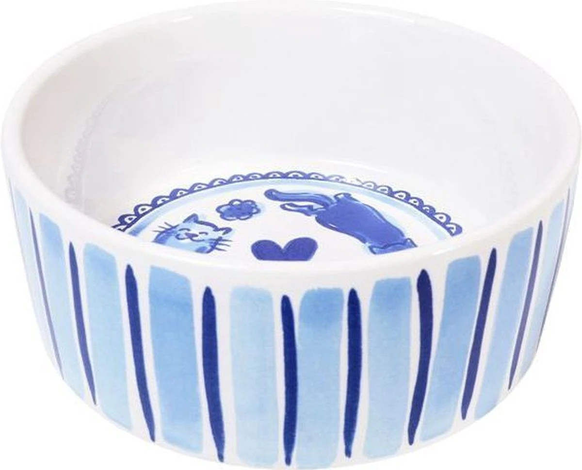 Blond Amsterdam, Delfts Blond: Voerbak Geruit Kat 15,5cm 5 Blond Amsterdam, Delfts Blond: Voerbak Geruit Kat 15,5cm - Afbeelding 3