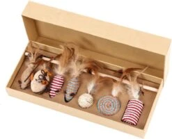 Kattenspeelgoed - Set Met 7 Kattenspeeltjes - Complete Set - Kattenhengel - Speelmuis -Kattenbenodigdheden 1200x974