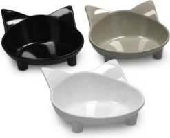 Navaris Voerbakjes Voor Katten - Set Van 3 Voer- En Waterbakken - Met Kattenkopjes Vorm - Antislip - Etensbakjes In Grijs, Wit En Zwart 13 Navaris Voerbakjes Voor Katten - Set Van 3 Voer- En Waterbakken - Met Kattenkopjes Vorm - Antislip - Etensbakjes In Grijs, Wit En Zwart -Kattenbenodigdheden 1200x977 2