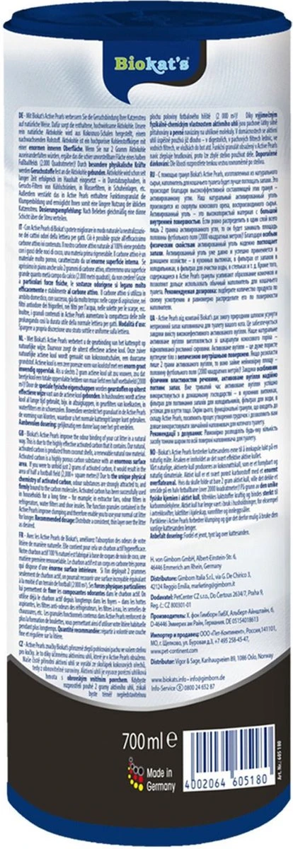 Biokat's Active Pearls - 700 Ml - Toevoeging Voor Kattenbakvulling Met Actieve Kool 4 Biokat's Active Pearls - 700 Ml - Toevoeging Voor Kattenbakvulling Met Actieve Kool - Afbeelding 2