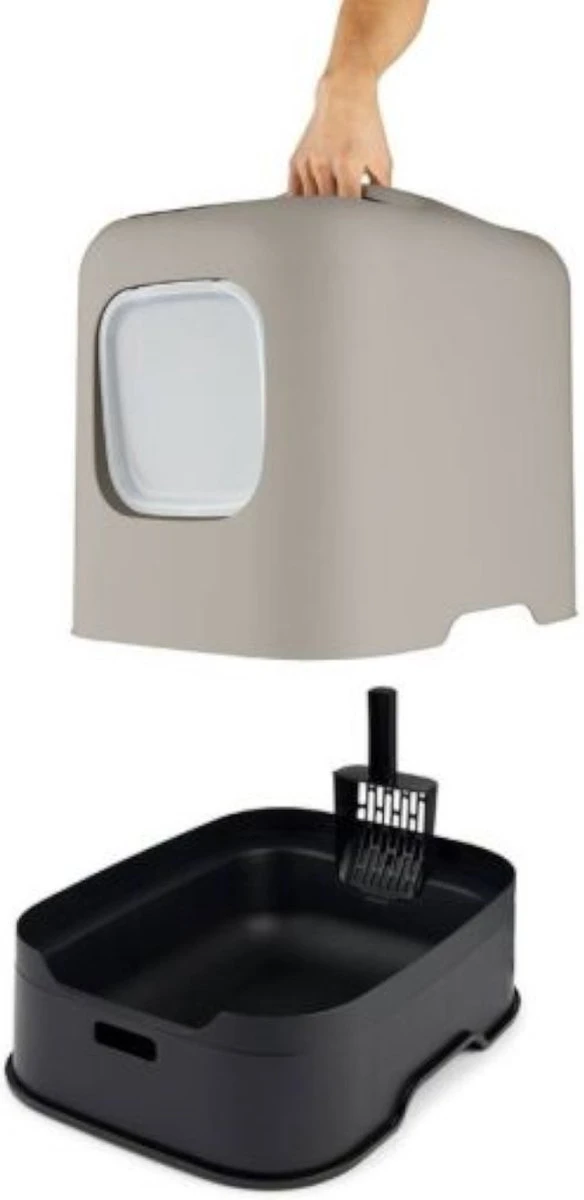 Rotho MyPet Biala Kattenbak Met Kap En Schepje / Gemaakt Van Gerecycled Plastic - Cappucino 9 Rotho MyPet Biala Kattenbak Met Kap En Schepje / Gemaakt Van Gerecycled Plastic - Cappucino - Afbeelding 7