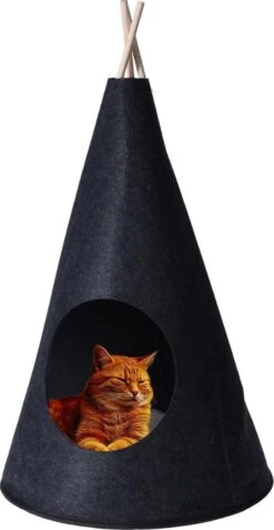 Merkloos Katten Tipitent - 40x70cm - Zwart - Kattentent -Kattenbenodigdheden 621x1200 2