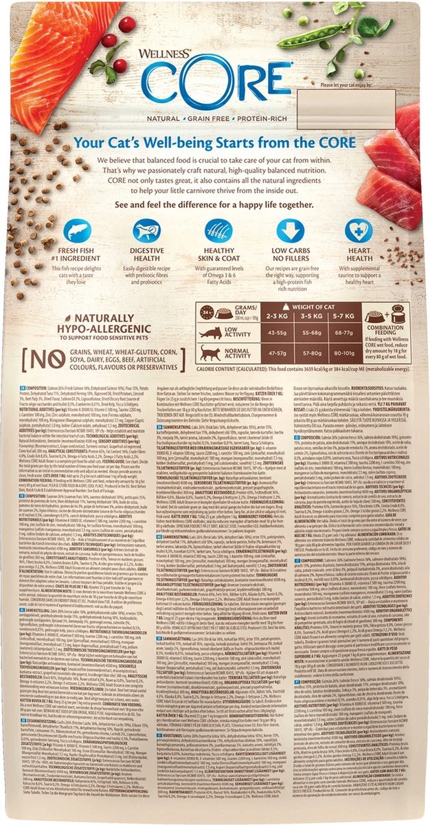 Wellness Core Grain Free Cat Ocean Zalm & Tonijn - Kattenvoer - 1.75 Kg 7 Wellness Core Grain Free Cat Ocean Zalm & Tonijn - Kattenvoer - 1.75 Kg - Afbeelding 5